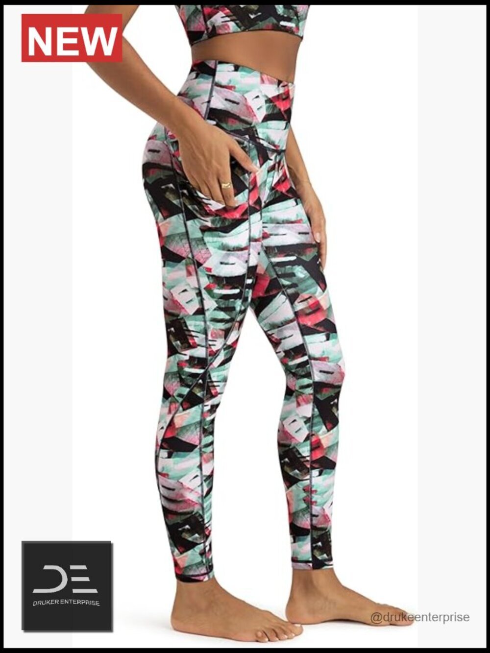 High Waisted Yoga Leggings with Pockets, Tummy Control, Non See Through, 28"